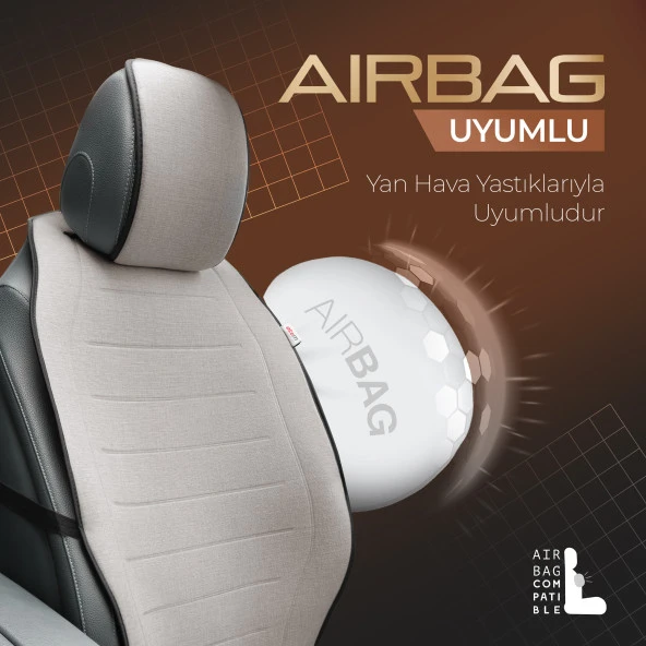 Otom Premium Koruyucu Oto Koltuk Minderi Yüksek Kalite Keten - 4