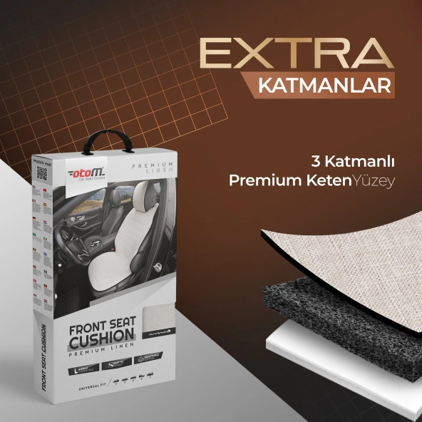 Otom Premium Koruyucu Oto Koltuk Minderi Yüksek Kalite Keten - 5