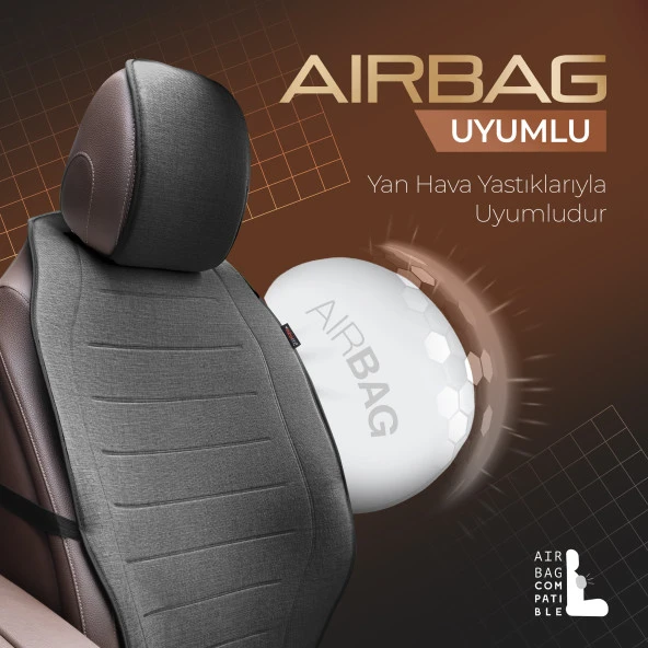 Otom Premium Koruyucu Oto Koltuk Minderi Yüksek Kalite Keten - 9