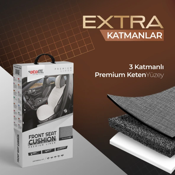 Otom Premium Koruyucu Oto Koltuk Minderi Yüksek Kalite Keten - 10