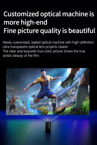 Torima  Siyah T11 Projeksiyon Ev Sineması Bluetooth Wifi Akıllı Android Tv 1080p Hoparlör Smart 4k Youtube Türkçe - 3