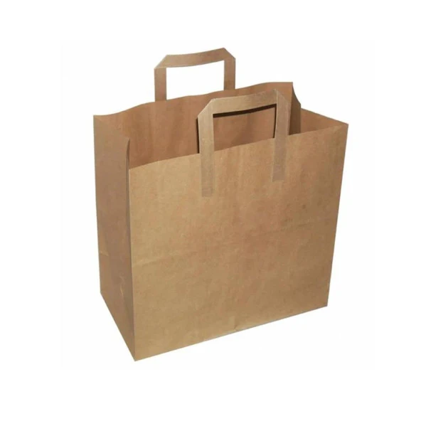 Flat Kraft Kağıt Çanta Karton Hediyelik Poşet Torba - 22x28 Cm. - 30 Adet ürün görseli 1