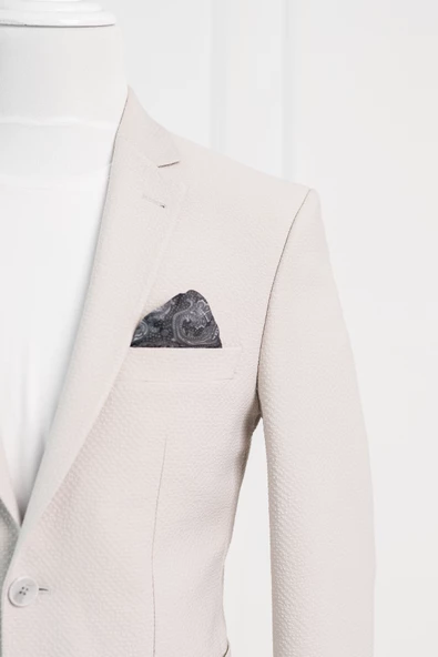 Luigi Diberti Gofre Kumaş Mono Yaka Torba Cepli Çift Yırtmaçlı Slimfit Jogger Takım Elbise - 9