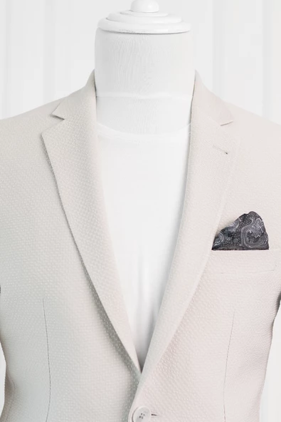 Luigi Diberti Gofre Kumaş Mono Yaka Torba Cepli Çift Yırtmaçlı Slimfit Jogger Takım Elbise - 8