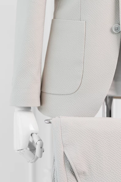 Luigi Diberti Gofre Kumaş Mono Yaka Torba Cepli Çift Yırtmaçlı Slimfit Jogger Takım Elbise - 11