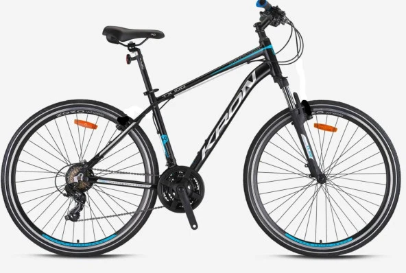 Kron TX100 Treeking 28" Jant 21 Vites 20' Kadro Hidrolik Disk Şehir Bisiklet Mat Siyah Gri Mavi