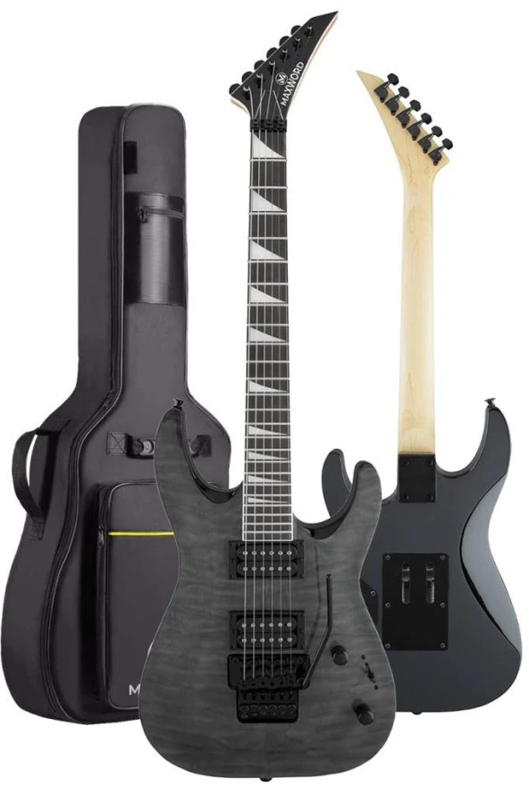 Maxword Grade-ST Gray Rosewood Klavye HH Yüksek Kaliteli Floyde Rose Elektro Gitar - 3