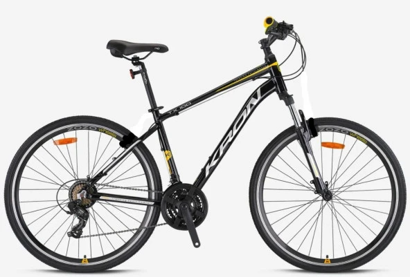 Kron TX100 Treeking 28" Jant 21 Vites 20' Kadro Hidrolik Disk Şehir Bisiklet Siyah Gri Sarı