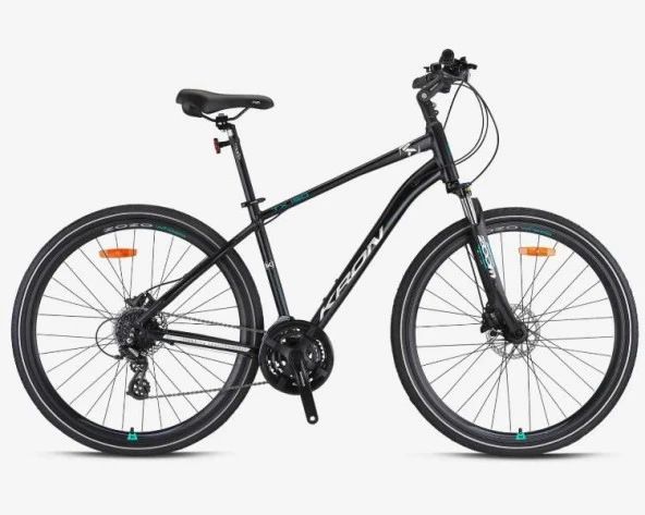 Kron TX 150 28" Jant Trekking 20 Kadro 24 Vites HD Fren Şehir Bisikleti Siyah Gri Turkuaz - Resim 2