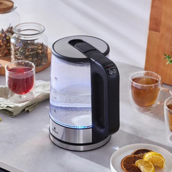 Karaca Sıcaklık Ayarlı Ve Led Işıklı 2205 Cam Su Isıtıcısı 2200W - 2