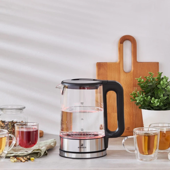 Karaca Sıcaklık Ayarlı Ve Led Işıklı 2205 Cam Su Isıtıcısı 2200W - 3