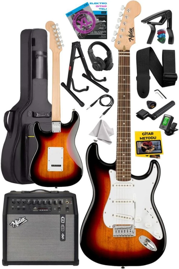 Midex RPH-30SB-50AMP Gül Klavye SSS 50W Amfili Elektro Gitar Seti - 2