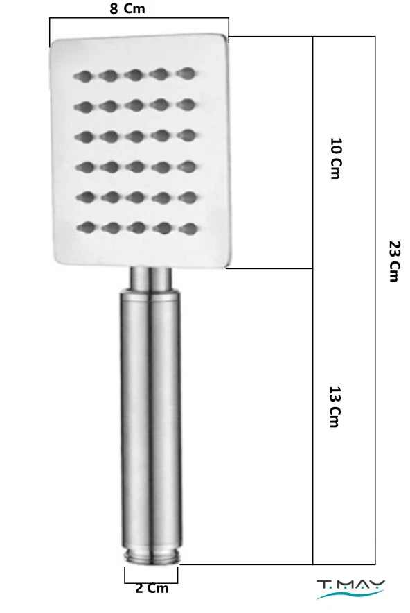 T-MAY Sart Kare Borulu Hareketli Sürgülü Duş Seti Üst Takımı - 4