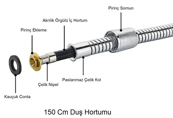 T-MAY Sart Kare Borulu Hareketli Sürgülü Duş Seti Üst Takımı - 6