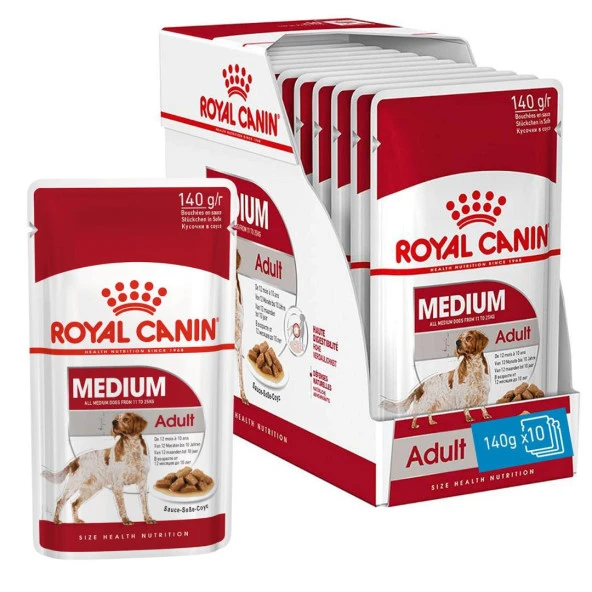 Royal Canin Medium Adult Gravy Yetişkin Köpek Yaş Maması 140 gr x 10 Adet