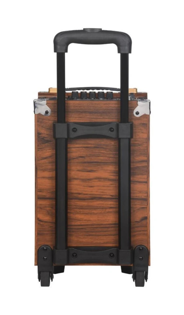 Torima B-Q12 Mikrofonlu Kumandalı Taşınabilir Tekerlekli Bluetooth Hoparlör Kahverengi - Resim 3