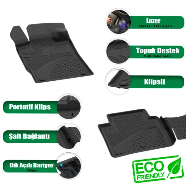 PEUGEOT 408 2022+ Uyumlu SAHLER Araca Özel 4.5D Oto Paspas - Havuzlu Paspas - Havuz Paspas - Resim 2