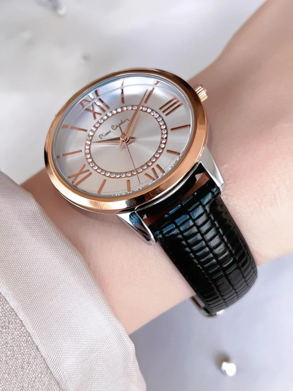 PİERRE CARDİN Deri Kordon Kadın Kol Saati 30 Mt Su Gecirmez+Bileklik PR.08.KD.2002F06 - Resim 3