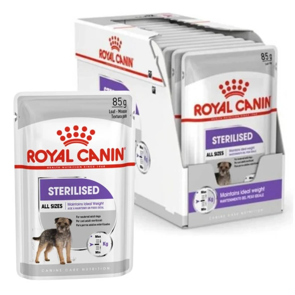 Royal Canin Sterilised Loaf Kısırlaştırılmış Yetişkin Köpek Yaş Maması 85 gr x 12 Adet