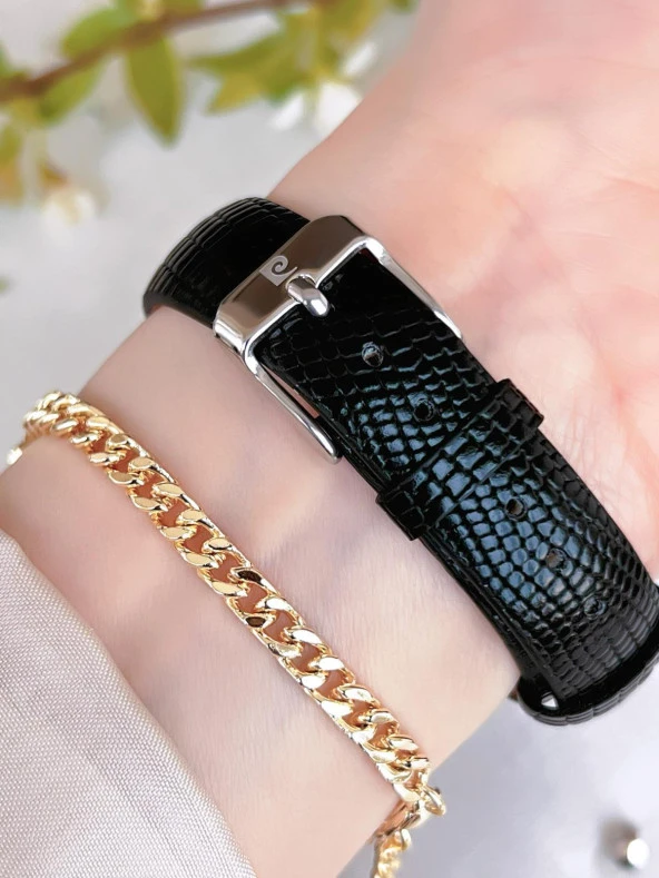 PİERRE CARDİN Deri Kordon Kadın Kol Saati 30 Mt Su Gecirmez+Bileklik PR.08.KD.2002F07 - Resim 4