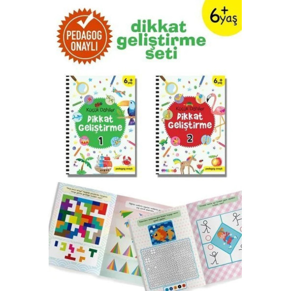 Küçük Dahiler Dikkat Geliştirme Seti - 6+ Yaş-2 Kitap Takım - 3