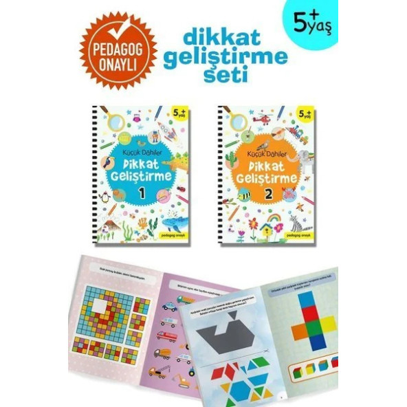 Küçük Dahiler Dikkat Geliştirme Seti - 5+ Yaş-2 Kitap Takım - 3