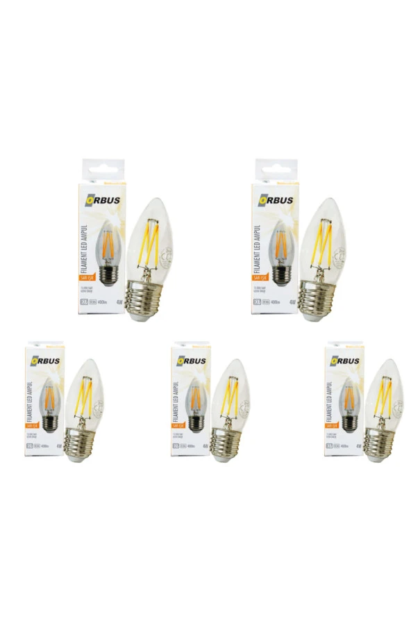 ORBUS B36 Ampul 4W Clear Sarı Işık E27 400Lm