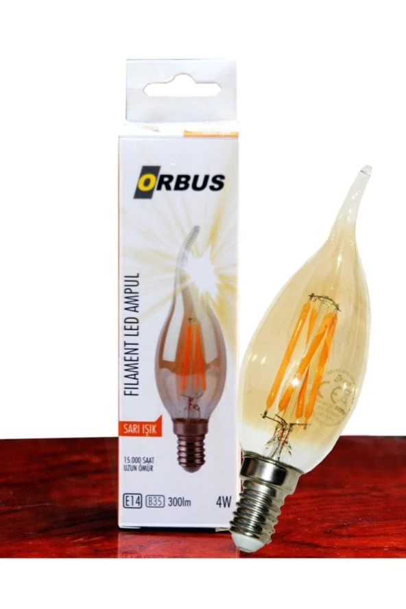 ORBUS Dekoratif Amber Sarı Işık 4w Led Ampul Orb-ta3 Kıvrık Ampul - 2