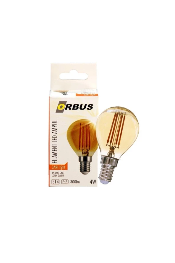 ORBUS Pa45 4w Filament Bulb Mini Top Amber E14 300lm Ampul - 2200k Sarı Işık