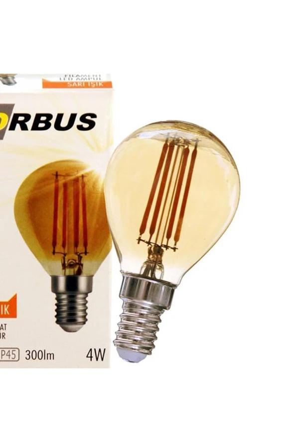 ORBUS Pa45 4w Filament Bulb Mini Top Amber E14 300lm Ampul - 2200k Sarı Işık - 2