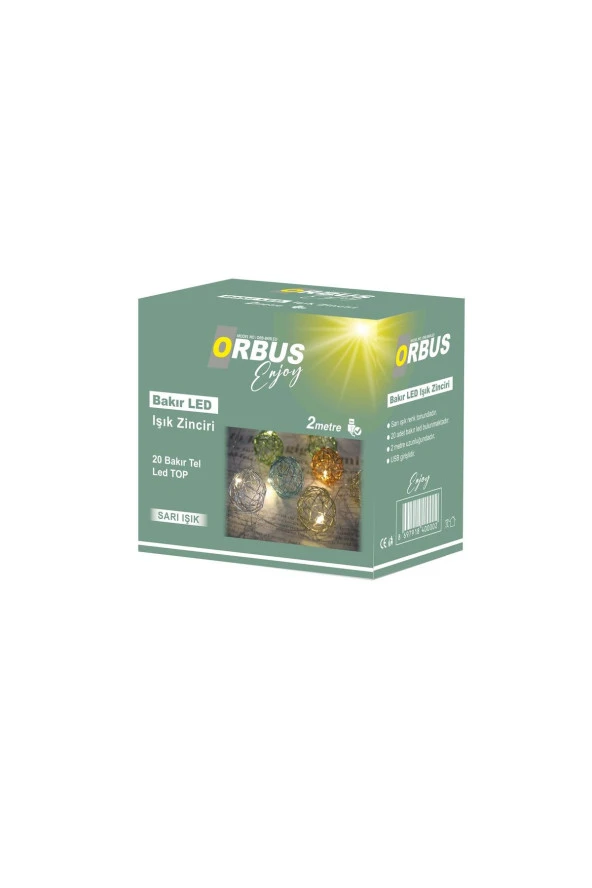 ORBUS Bakır Top Led Işık Zinciri USB'li 2 metre - 2