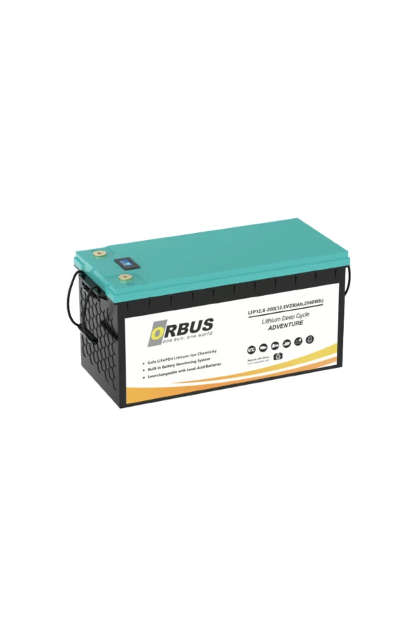 ORBUS 12.8 V Volt 200ah Amper Lityum Akü uyumlu