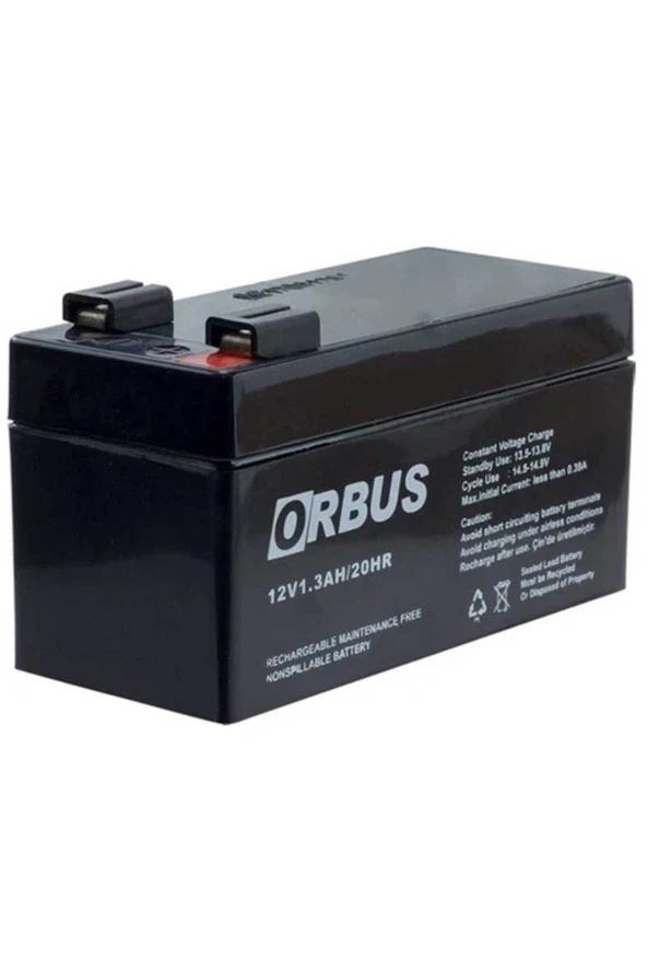 ORBUS ORB12-1.3 12 VOLT - 1.3 AMPER AKÜ (96 X 42 X 52 MM)