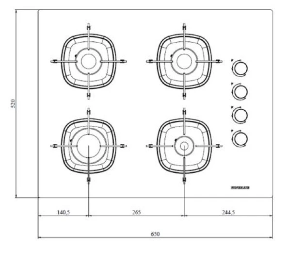 Silverline CS5665W01 65cm Beyaz Cam Ankastre Ocak - 2