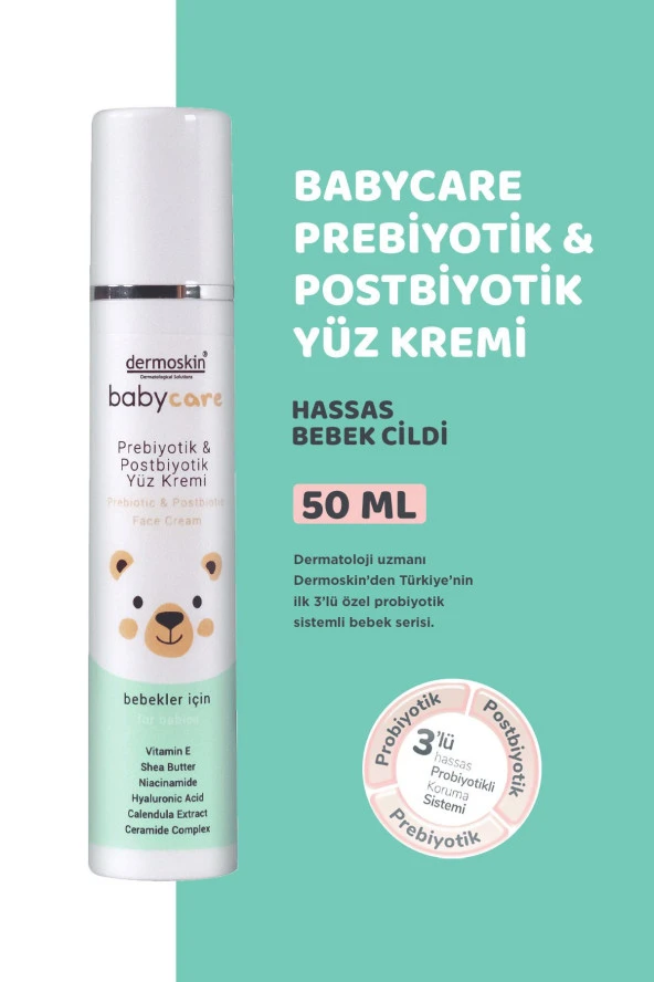 DERMOSKİN Bebek Bakım Prebiyotik ve Postbiyotik Yüz Kremi 50 ml