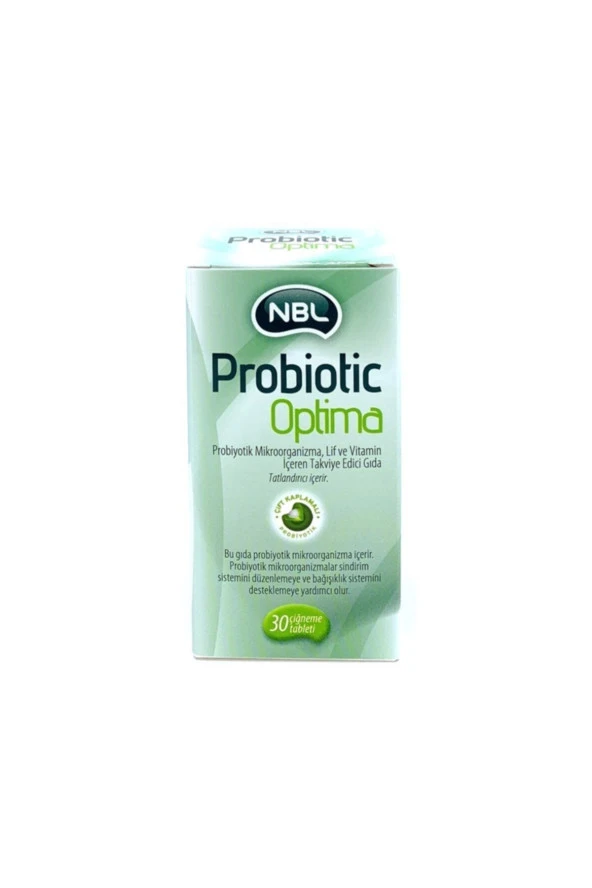 NOBEL Optima Probiyotik Lif ve Vitamin İçeren Takviye Edici Gıda 30 Çiğneme Tableti