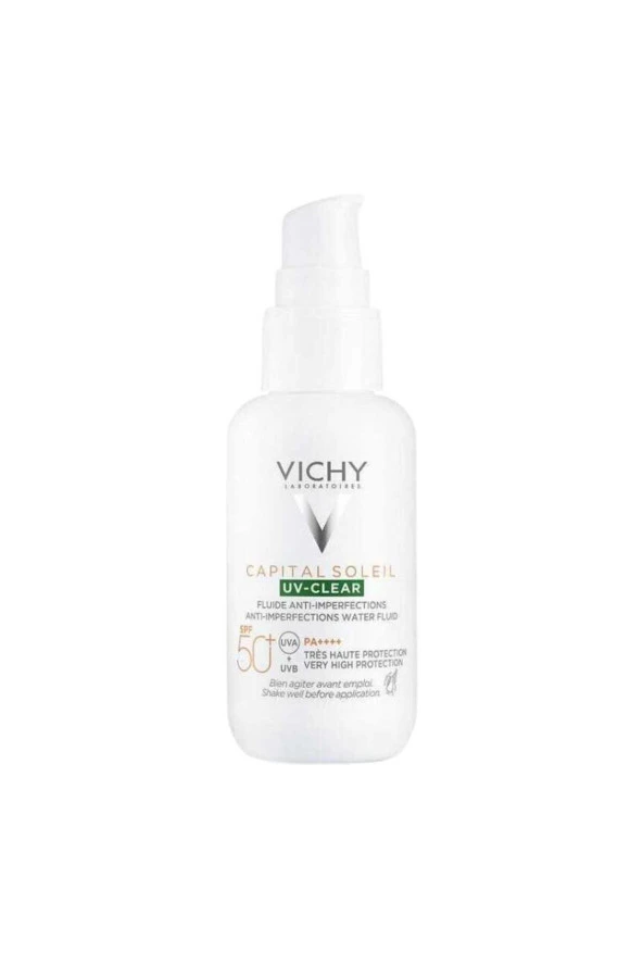 VİCHY Capital Soleil Uv Clear Spf50+ Yağlı Ve Akneye Eğilim Gösteren Ciltler Için Güneş Koruyucu 40m