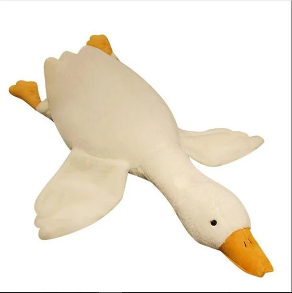 Sevimli Peluş Uyku Arkadaşım Kaz 75 cm- Uçan Kaz Morton Uyku Yastığı - 2
