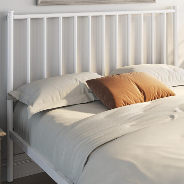 HFT HOME Metal Karyola, Çınar Metal Karyola Siyah Beyaz Gold renk seçenekli, Çift Kişilik 23 140x190BEYAZ - Resim 2