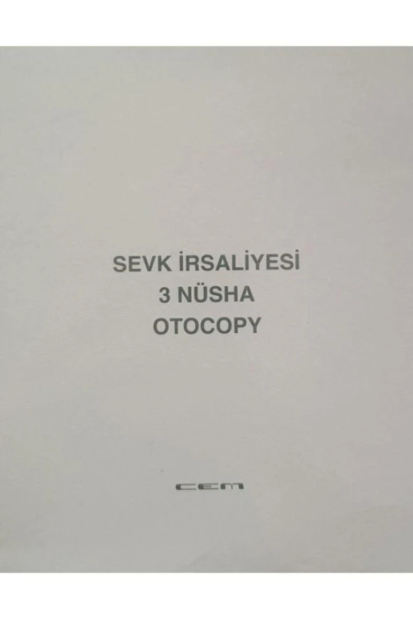 Cem Sevk İrsaliyesi 3 Nüsha Otocopy