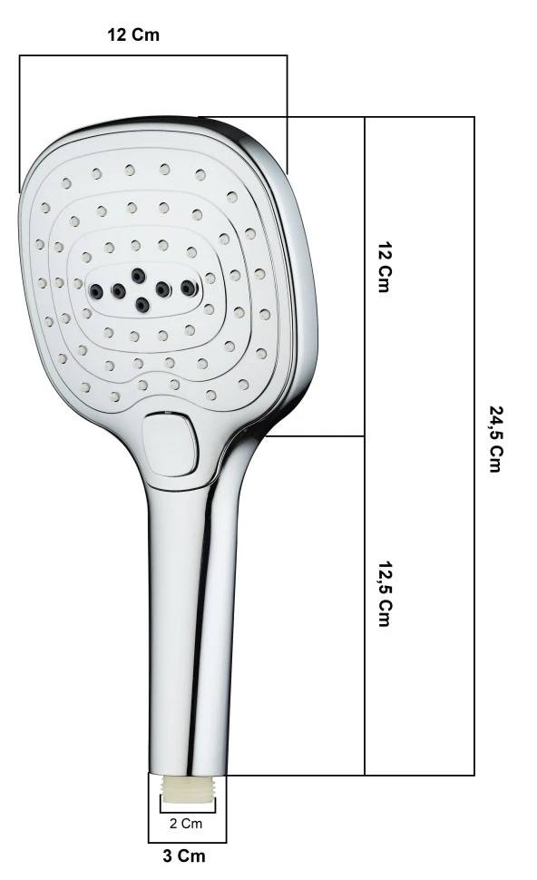 T-MAY Ayvacık Kare Borulu Hareketli Sürgülü Duş Seti Üst Takımı - 5