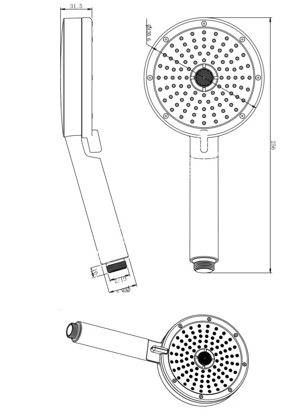 T-MAY Kağan Kare Borulu Hareketli Sürgülü Duş Seti Üst Takımı - Resim 12