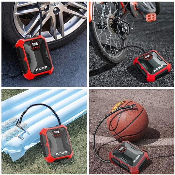 KOBB KB200 12Volt 150 PSI Ayarlanabilir Dijital Basınç Göstergeli Hava Lastik Şişirme Pompası - 3