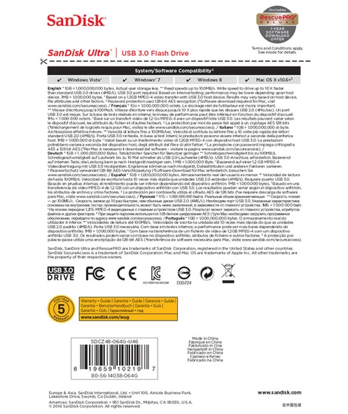 SanDisk Ultra USB 3.0 64GB - 10