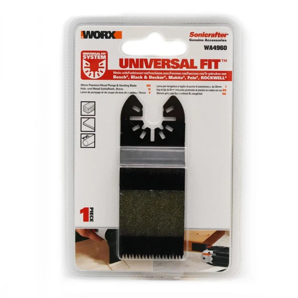 WORX WA4960 Çok Amaçlı Raspalama Makinası İçin 35x40mm Ahşap, PVC Universal Kesme ve Zımparalama Bıçağı - 2
