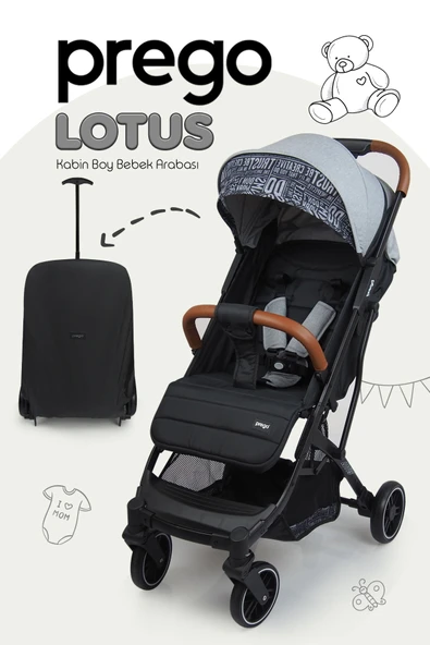 Prego Lotus Kabin Boy Bebek Arabası Gri 2033