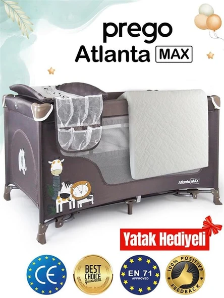 Prego Atlanta Max Oyun Parkı 70x120 Bej + Yatak Hediyeli