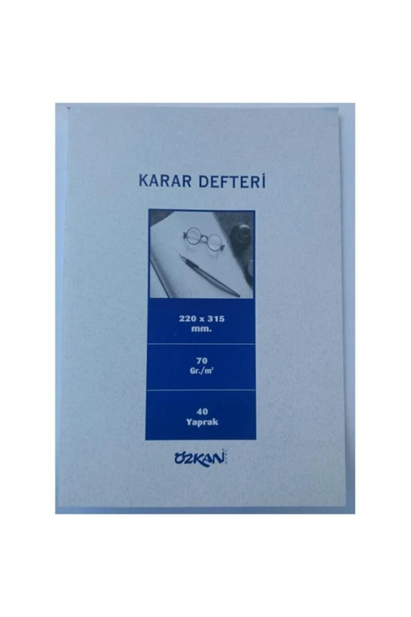 Özkan Karar Defteri 40 Yaprak