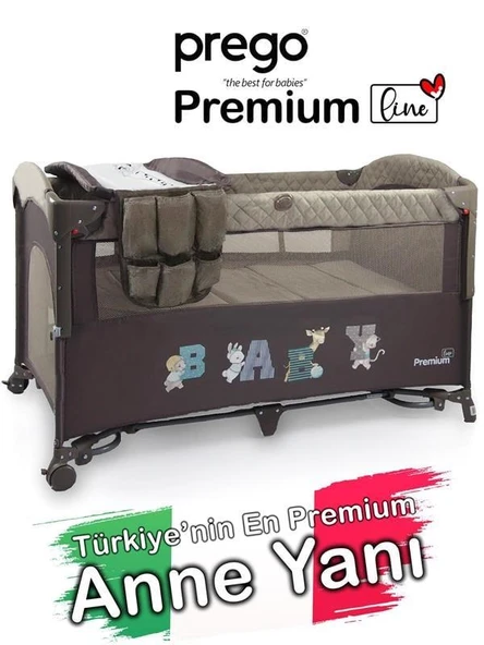 Prego Premium Line Alt Açma Üniteli BEJ Anne Yanı Oyun Parkı 70*120 Cm Bej 8049