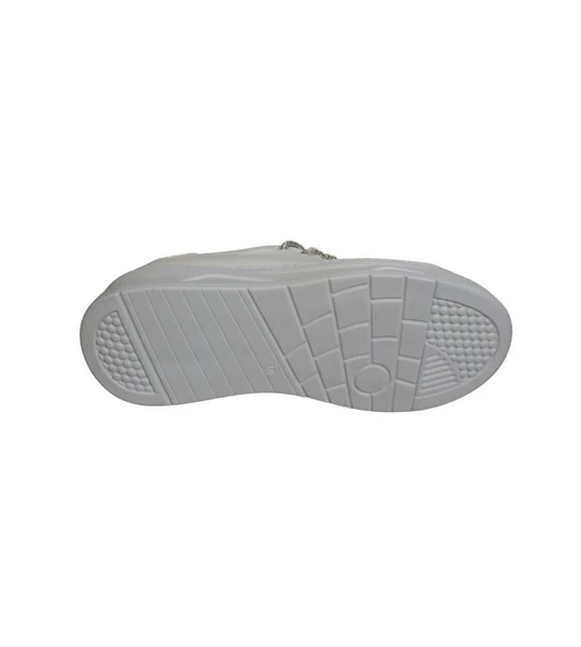 YAZKIŞ Kadın Siyah Beyaz Cilt Bağcıkları Dili  Taşlı 5cm Kalın Taban Fashıon Spor Ayakkabı - Resim 10